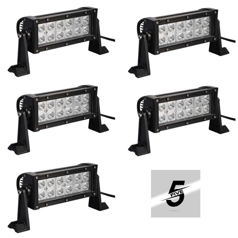 5 Units Of Double Row 36W LED Light Bars with 3D Lens Spot Beam 10V~32V DC. Collections Are Allowed.