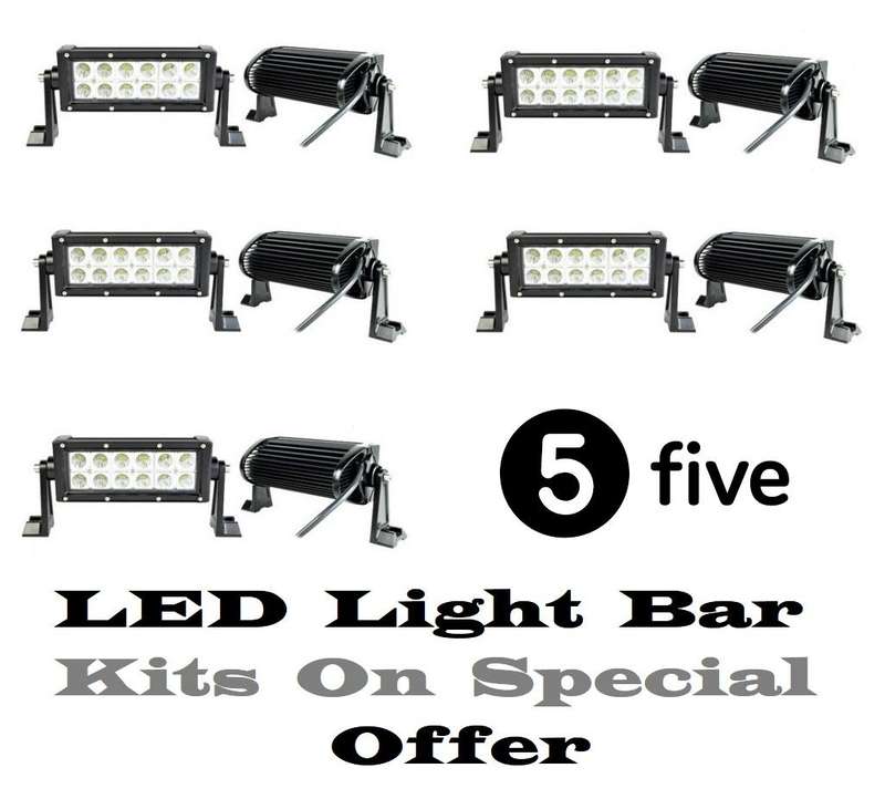 5 Units Of Double Row 36W LED Light Bars with 3D Lens Spot Beam 10V~32V DC. Collections Are Allowed.