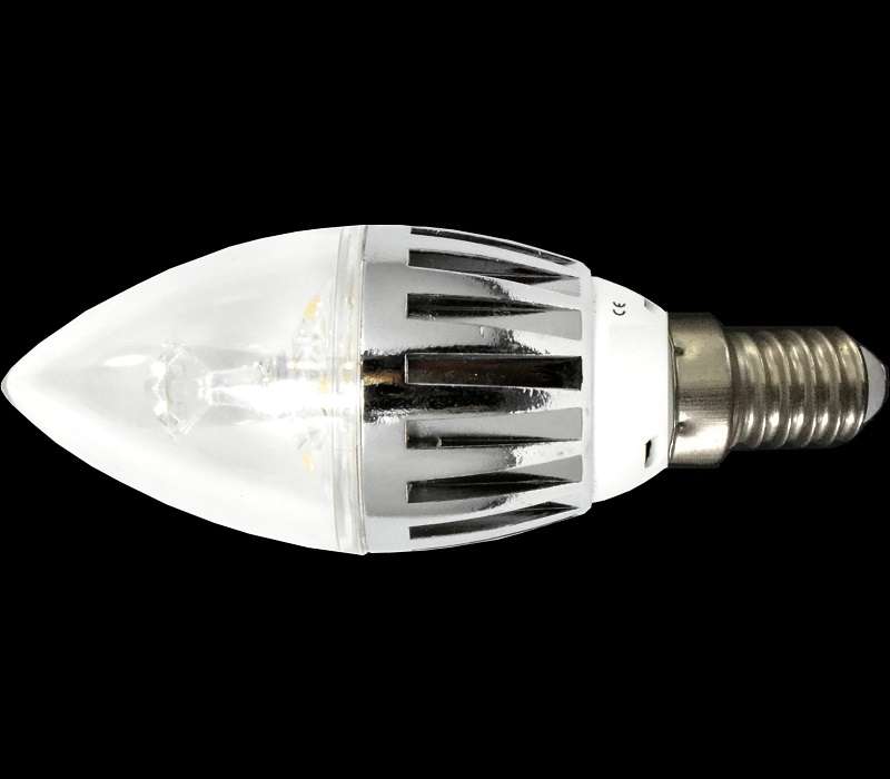 LED Light Bulbs: Candle Design 3W AC185~265V Cool White, Aluminium Heat Sink. Collections Allowed.