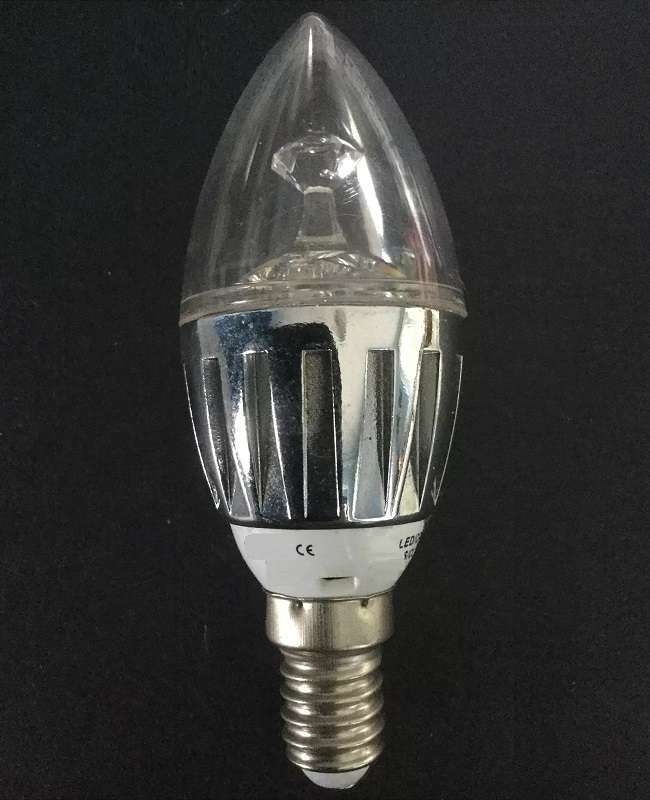 LED Light Bulbs: Candle Design 3W AC185~265V Cool White, Aluminium Heat Sink. Collections Allowed.