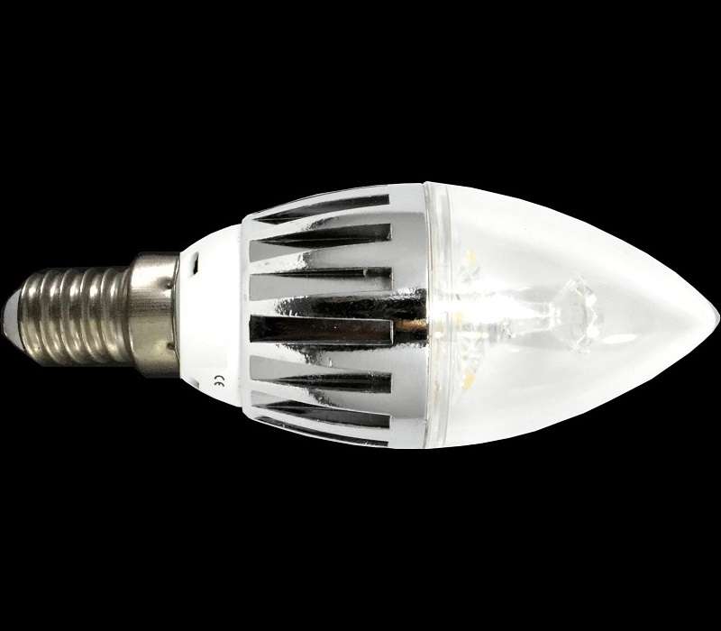 LED Light Bulbs: Candle Design 3W AC185~265V Cool White, Aluminium Heat Sink. Collections Allowed.