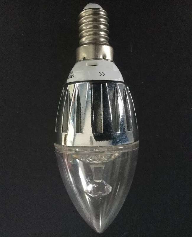 LED Light Bulbs: Candle Design 3W AC185~265V Cool White, Aluminium Heat Sink. Collections Allowed.