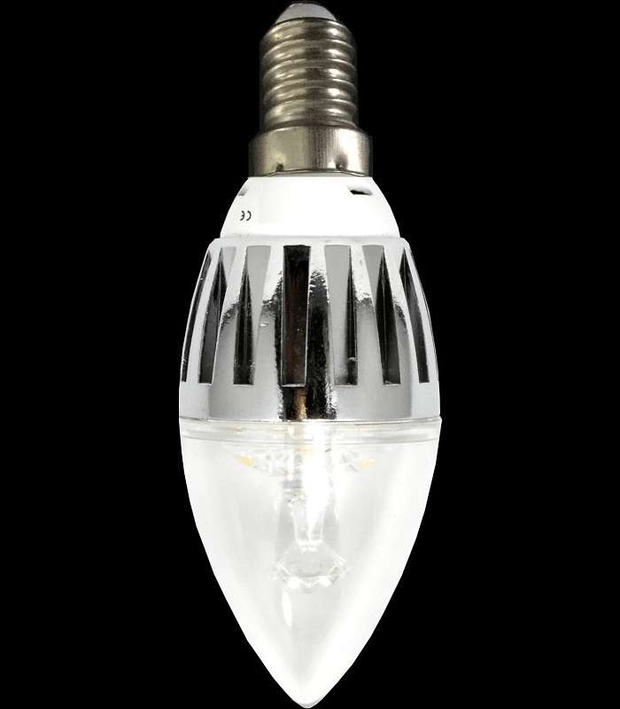 LED Light Bulbs: Candle Design 3W AC185~265V Cool White, Aluminium Heat Sink. Collections Allowed.