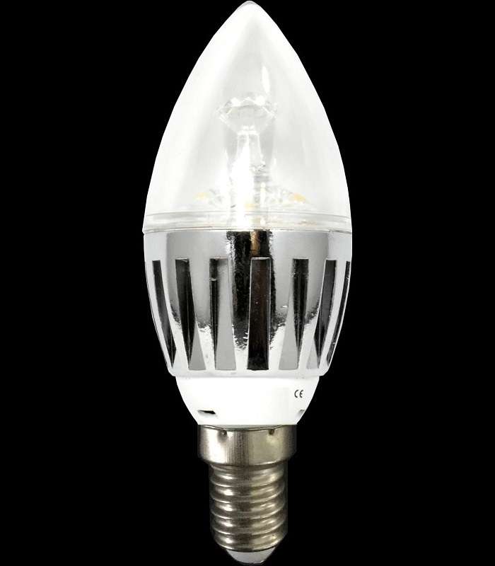 LED Light Bulbs: Candle Design 3W AC185~265V Cool White, Aluminium Heat Sink. Collections Allowed.