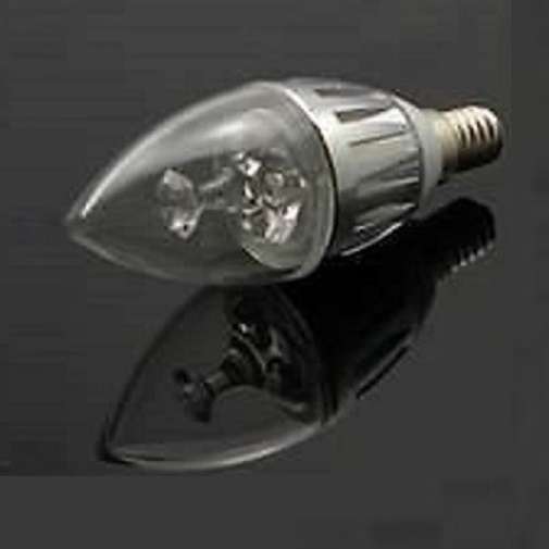 LED Light Bulbs: Candle Design 3W AC185~265V Cool White, Aluminium Heat Sink. Collections Allowed.