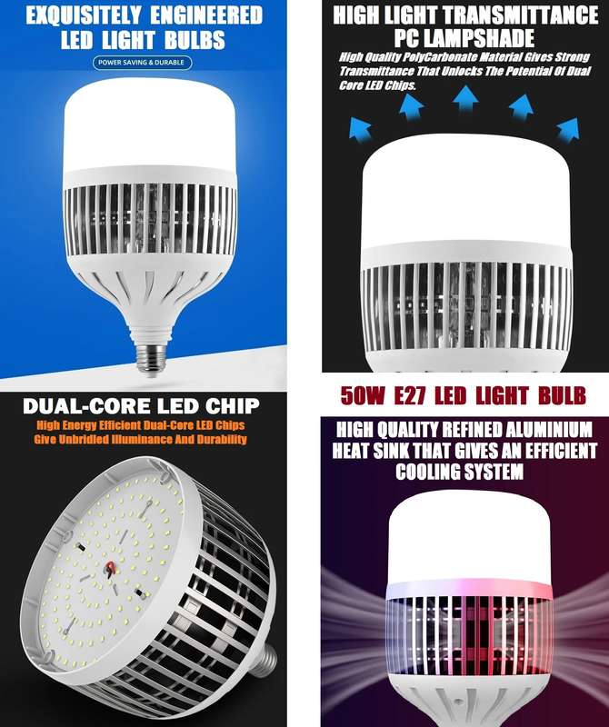Special Offer On 50W LED E27 LED Light Bulbs Lamp AC170~240V In Warm White. Collections Are Allowed.