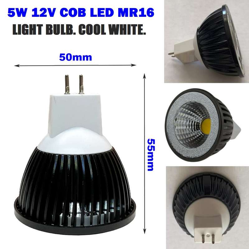 5W MR16 12V COB LED Downlights. Wide Beam Angle Cool White LED Light Bulbs. Collections Are Allowed.
