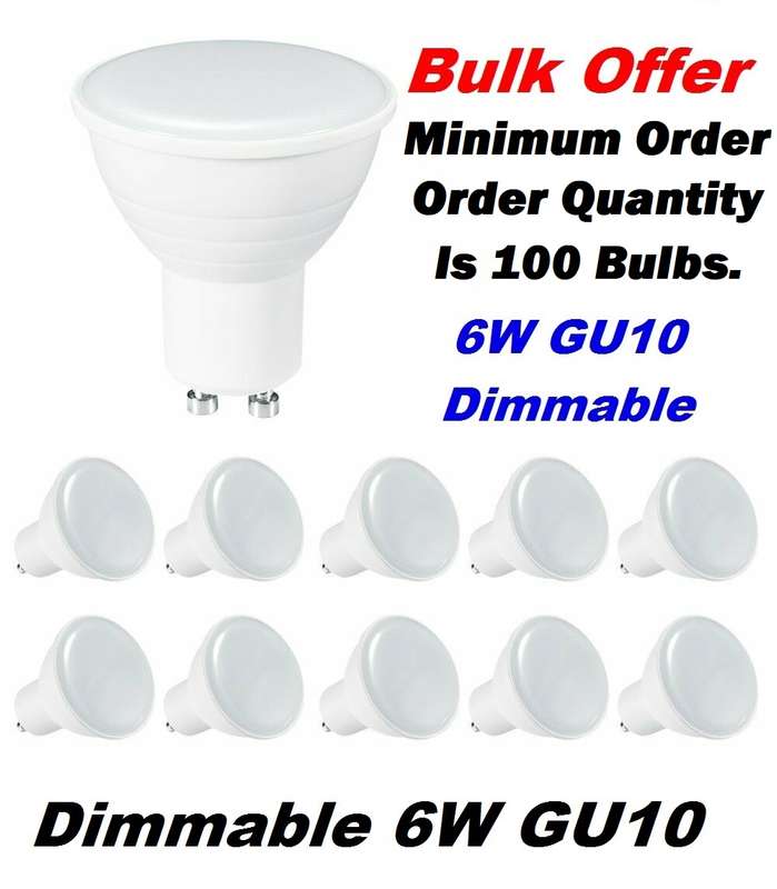 Dimmable LED Downlight Bulbs Bulk Special Offer. Wide Beam 6W GU10 AC185~265V. Collections Allowed.