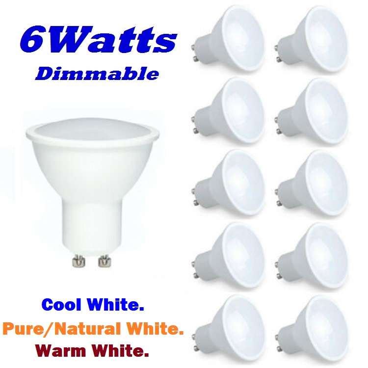 Dimmable LED Downlight Bulbs Bulk Special Offer. Wide Beam 6W GU10 AC185~265V. Collections Allowed.