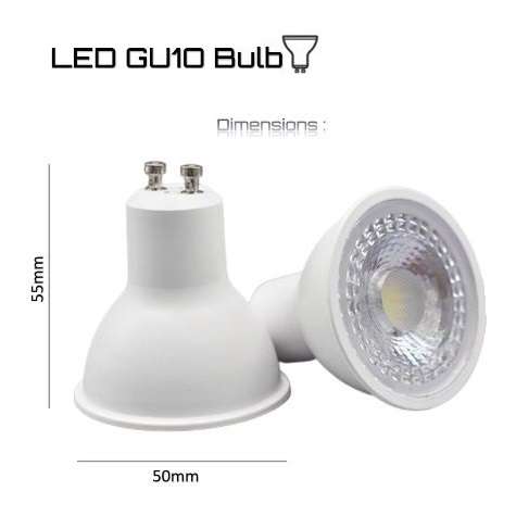 Super Cool White Dimmable 6W GU10 COB LED Light Bulbs AC185~265V LED Downlights. Collections Allowed