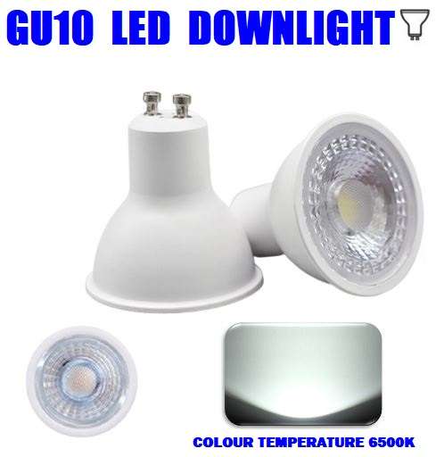 Super Cool White Dimmable 6W GU10 COB LED Light Bulbs AC185~265V LED Downlights. Collections Allowed