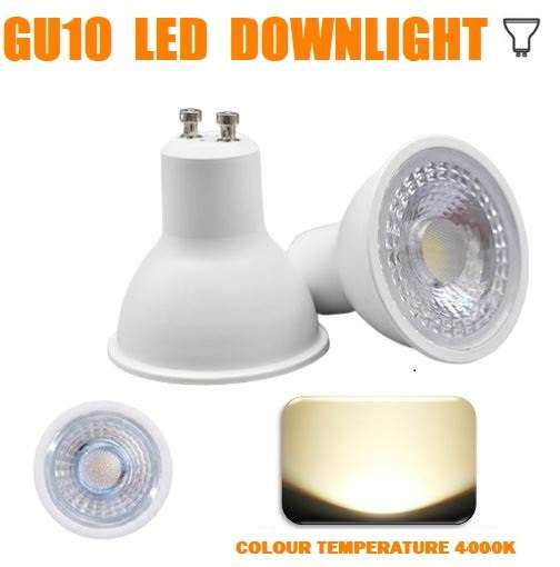 Dimmable COB LED 6W GU10 AC185~265V Globes. Pure Natural White Downlight Bulbs. Collections Allowed.