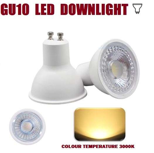 6W GU10 AC185~265V Warm White COB LED Downlights. Wide Beam Angle Light Bulbs. Collections Allowed.