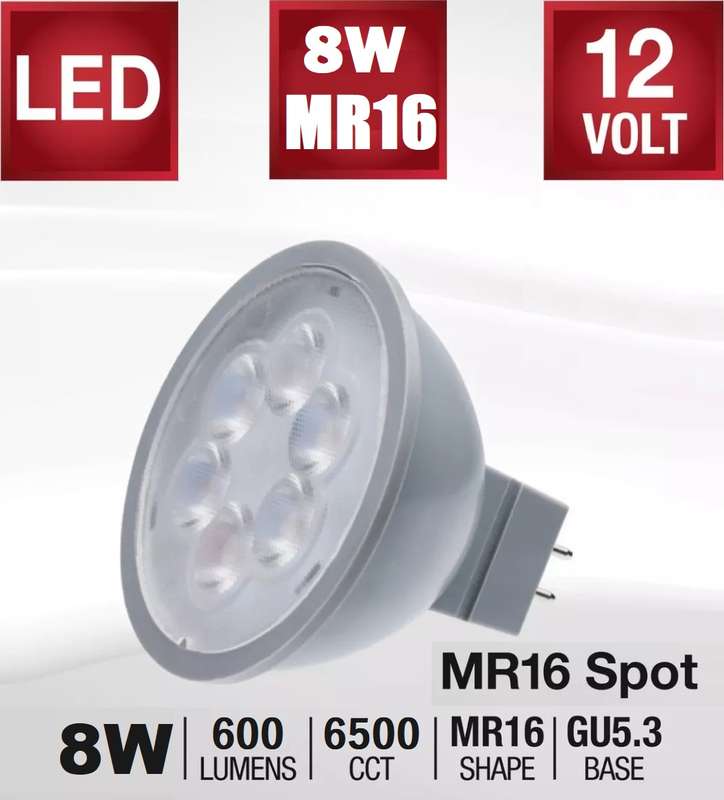 LED Light Bulbs: 8W MR16 12V SMD LED Downlights. Super Bright Wide Beam Angle. Collections Allowed.