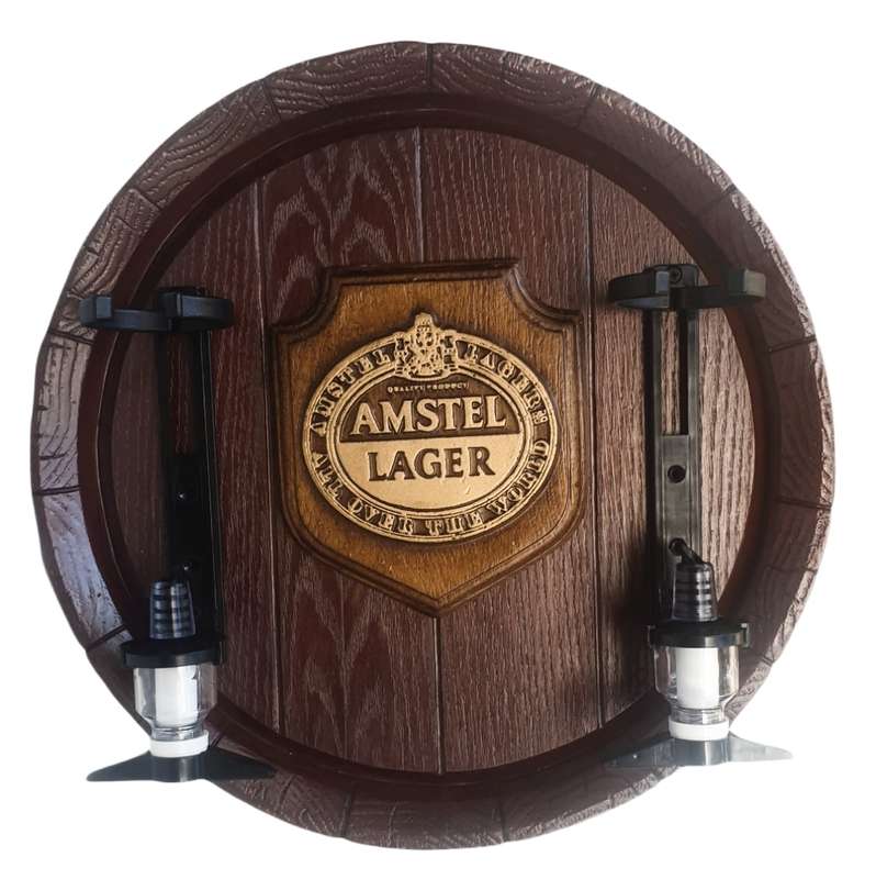 Amstel Premium Lager Large Barrel End Liquor Dispensers with 2 Sets of Optics. Collections Allowed.