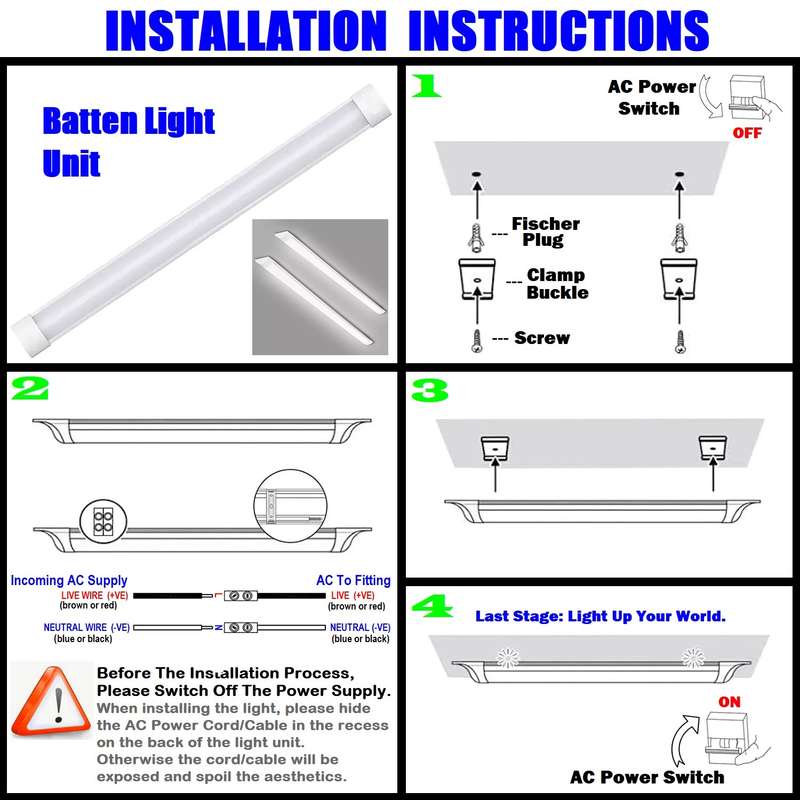 Premium LED Batten Tube Lights Ultra Slim Modern Design Complete With Fittings. Collections Allowed.