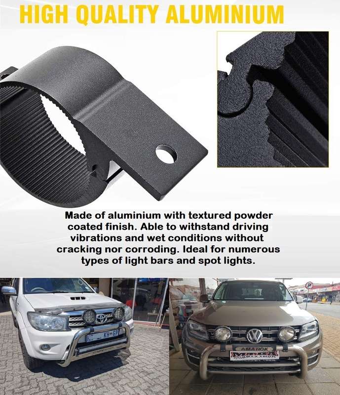 2pces 76mm~81mm Adjustable Black Mounting Brackets For Spotlights & Light Bars. Collections Allowed.