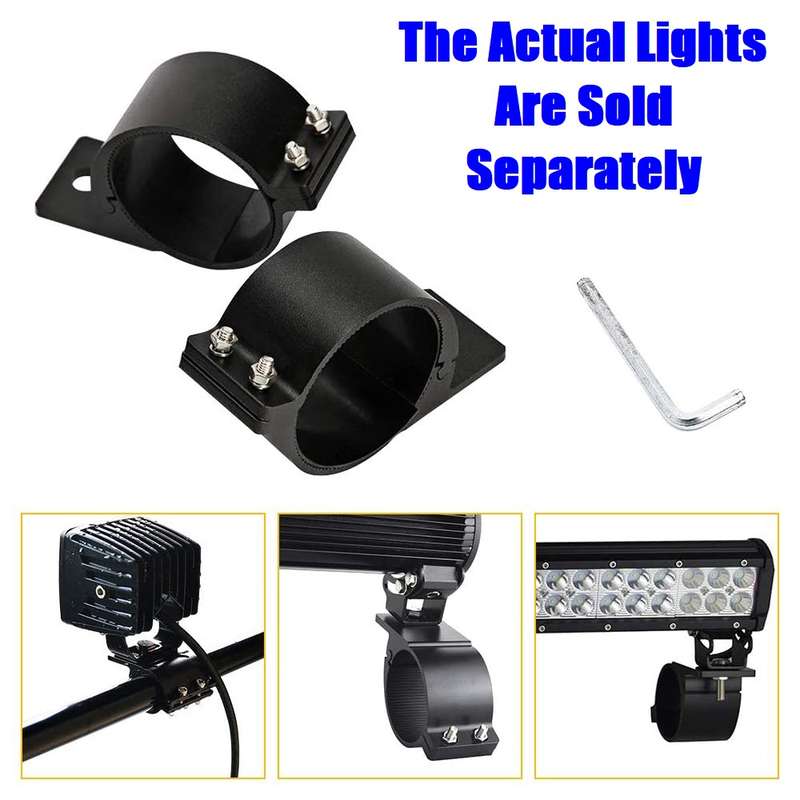 2pces 76mm~81mm Adjustable Black Mounting Brackets For Spotlights & Light Bars. Collections Allowed.