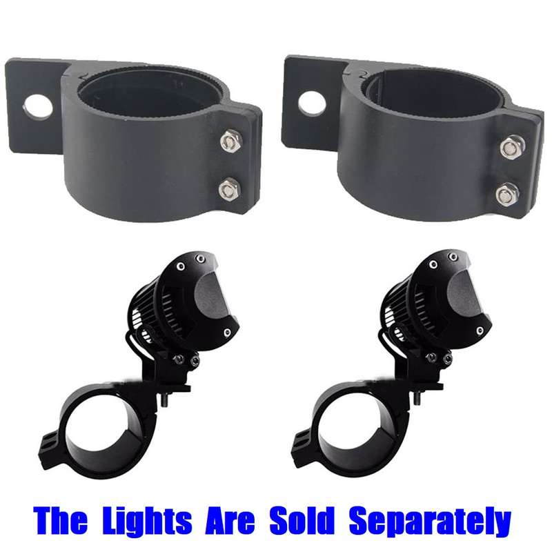 2pces 76mm~81mm Adjustable Black Mounting Brackets For Spotlights & Light Bars. Collections Allowed.