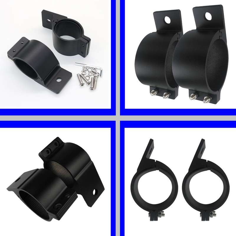 2pces 76mm~81mm Adjustable Black Mounting Brackets For Spotlights & Light Bars. Collections Allowed.
