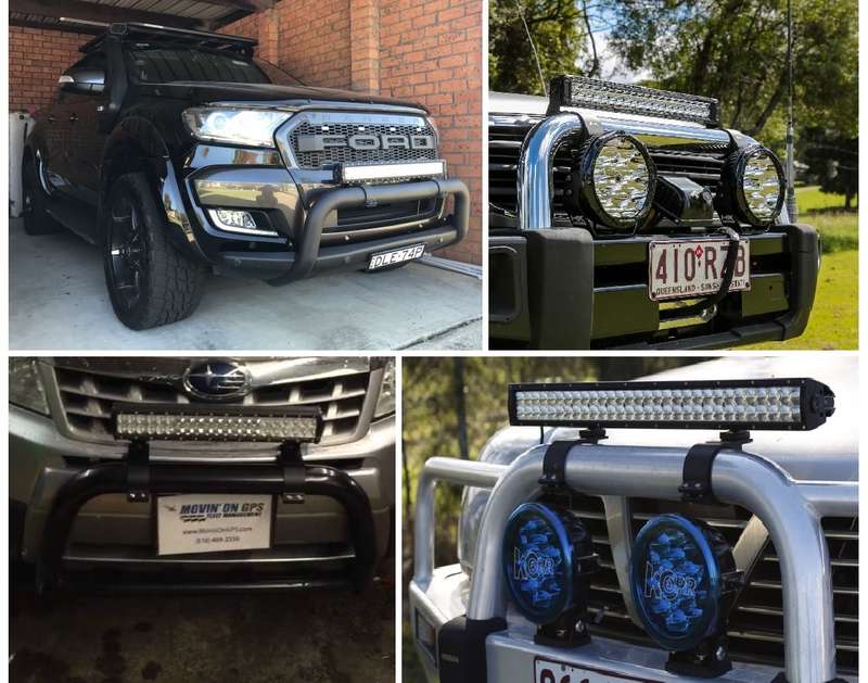 2pces 76mm~81mm Adjustable Black Mounting Brackets For Spotlights & Light Bars. Collections Allowed.