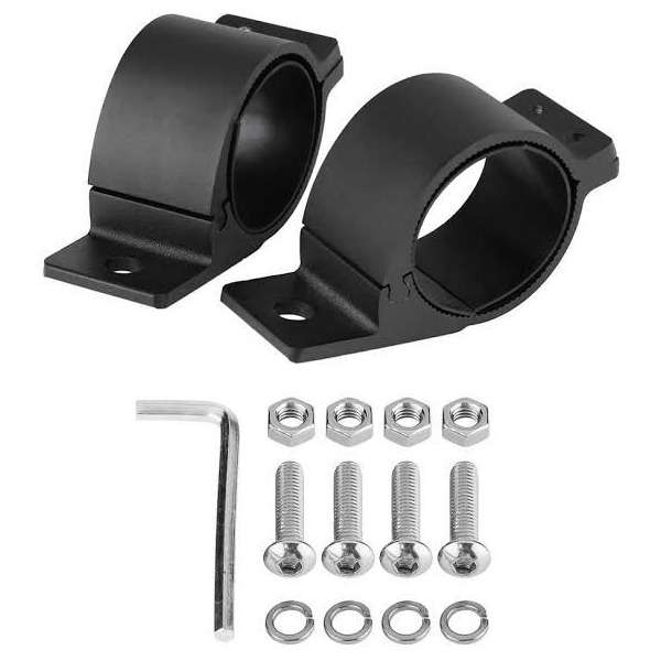 2pces 76mm~81mm Adjustable Black Mounting Brackets For Spotlights & Light Bars. Collections Allowed.