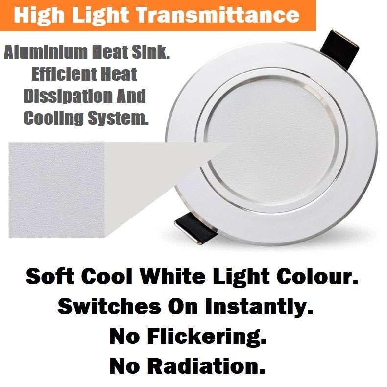 7W LED Ceiling Light, Spotlight, Downlight, Light Bulb. Complete Ready to Use. Collections Allowed.