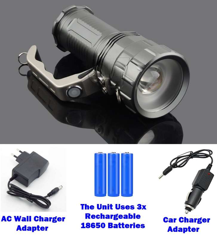 Rechargeable CREE LED High Performance Searchlight Emergency Torch. Collections Are Allowed.