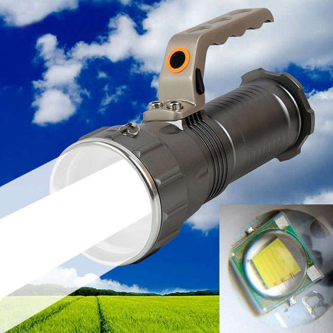 Rechargeable CREE LED High Performance Searchlight Emergency Torch. Collections Are Allowed.