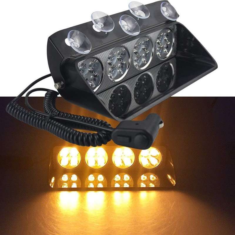 Vehicle Dashboard Windscreen Flash Strobe Orange Yellow Amber LED Dash Light Bar Collections Allowed