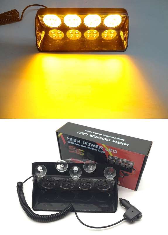 Vehicle Dashboard Windscreen Flash Strobe Orange Yellow Amber LED Dash Light Bar Collections Allowed
