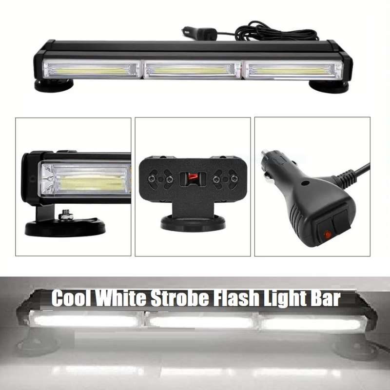 Magnetic Mount LED Strobe Flash Double Side Light Bar 450mm in Cool White. Collections Are Allowed.