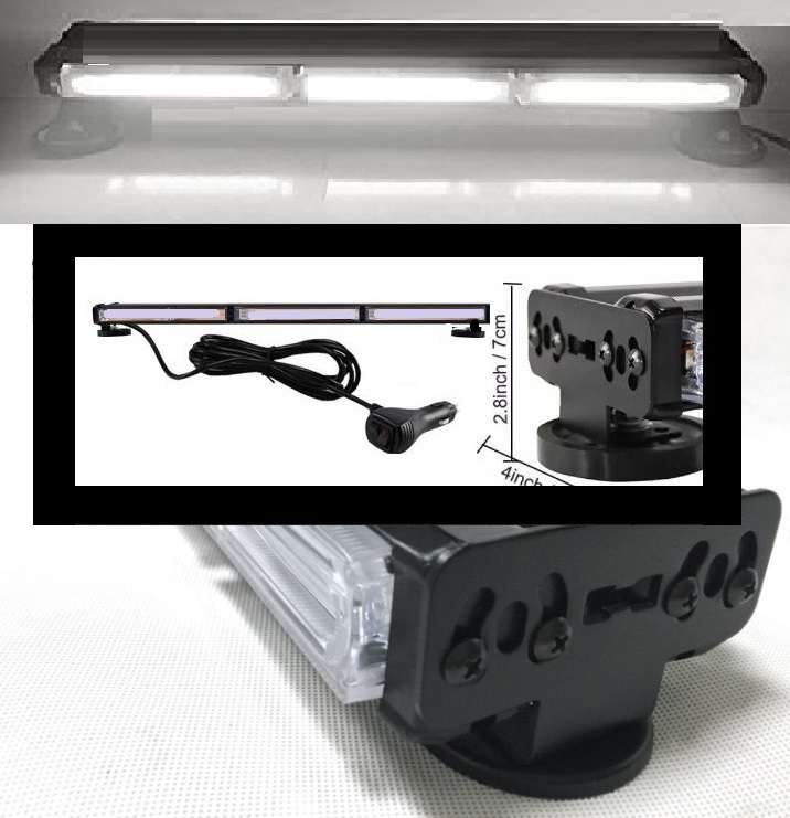 Magnetic Mount LED Strobe Flash Double Side Light Bar 450mm in Cool White. Collections Are Allowed.