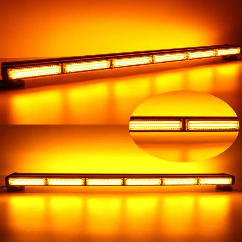 Flash Strobe Magnetic Mount LED Double Side Light Bar 90cm. Amber Orange Yellow. Collections Allowed