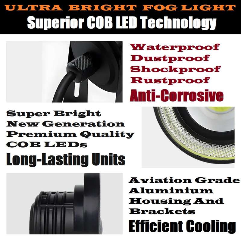 Fog Angel Eyes DayTime Running Lights Premium Quality COB LED Technology. Collections Are Allowed.