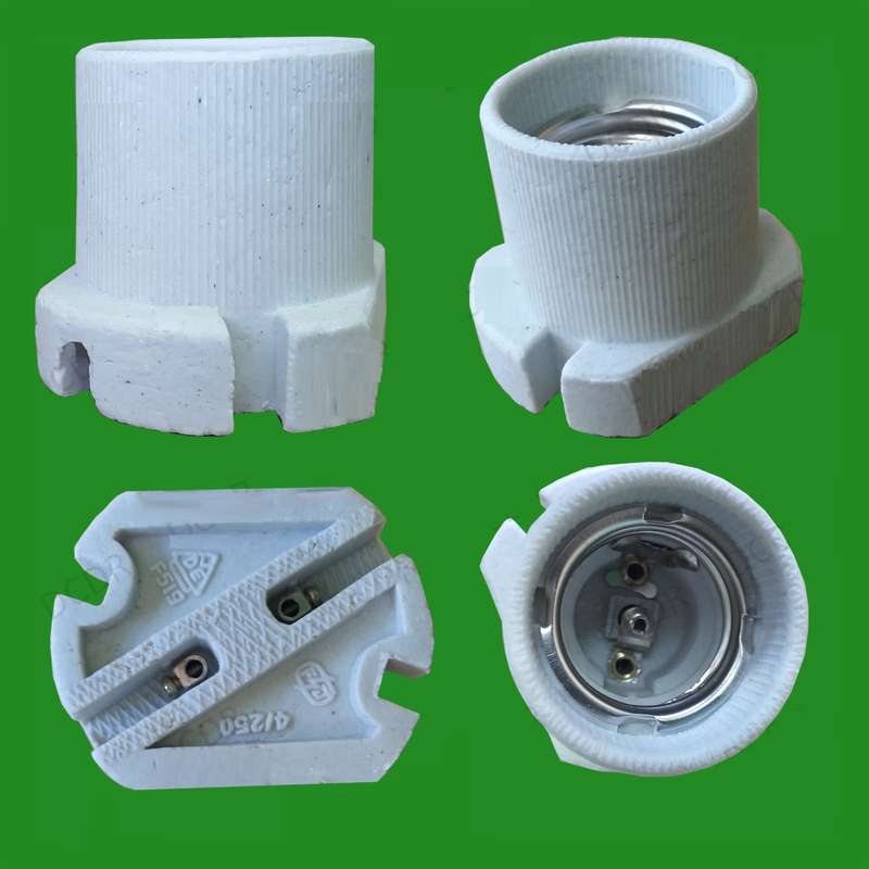 E27 Screw Cap Ceramic Porcelain Lamp Bulb Skirted Socket Holder Fitting Base. Collections Allowed.