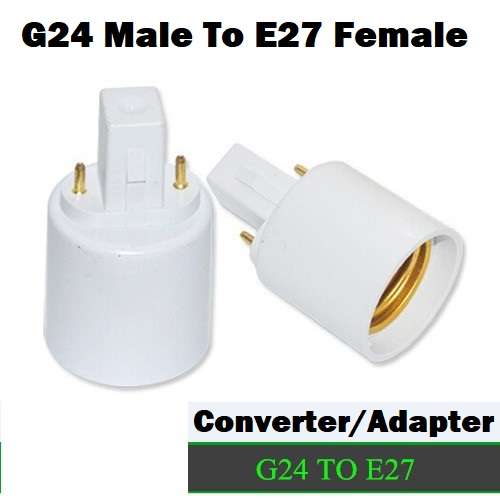 G24 Male To E27 Female Socket Base Light Bulb Lamp Adapter Converter Holder. Collections Allowed
