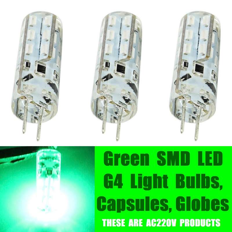 Green G4 LED Capsules, Lamps, Globes. Corn Design G4 SMD LED Light Bulbs AC220V. Collections Allowed