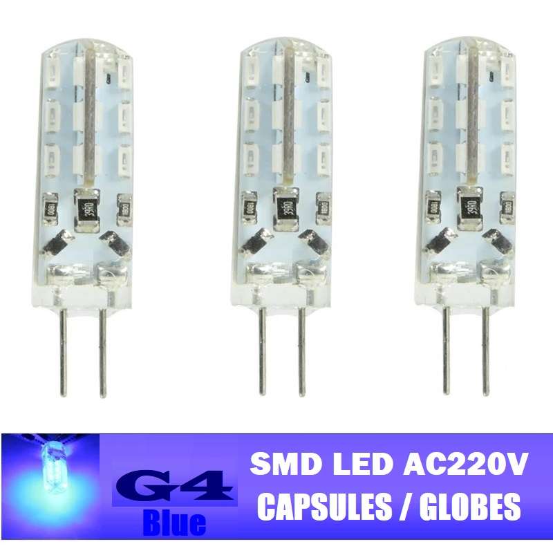G4 SMD LED Light Bulbs AC220V Blue G4 LED 3W Corn Design Capsules Lamps Globes. Collections Allowed.