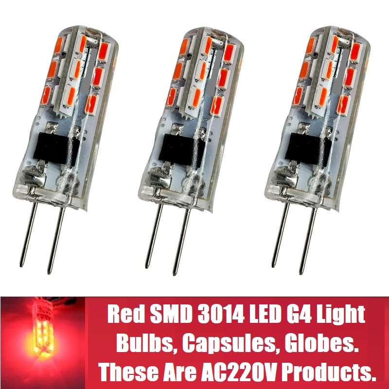 Corn Design G4 SMD LED Capsules, Lamps, Globes. Red G4 LED AC220V Light Bulbs. Collections Allowed.