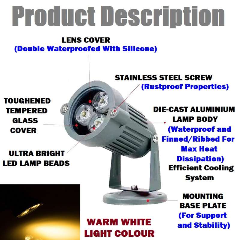 LED Spot Lights: Outdoor Garden / Landscape Warm White Spotlights. AC220V. Collections Are Allowed.