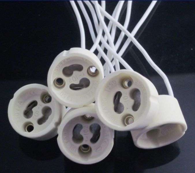 GU10 LED/Halogen Downlight Socket Holder, Ceramic Bulb/Lamp Wired Connector. Collections Are Allowed