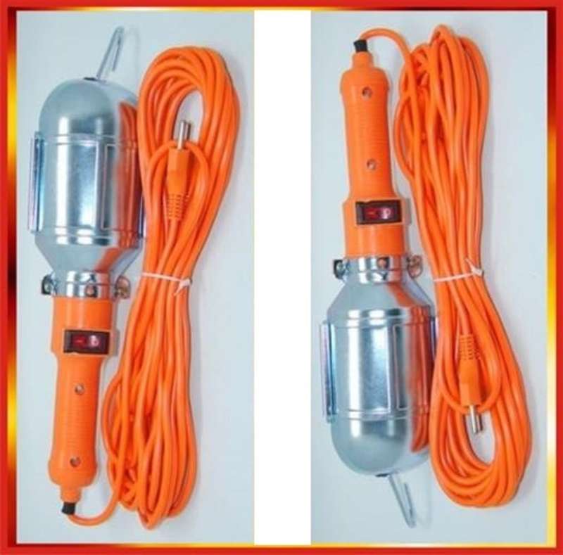 Portable Electric Hand Held Heavy Duty Lamp with Extension Cable plus LED Bulb. Collections Allowed.