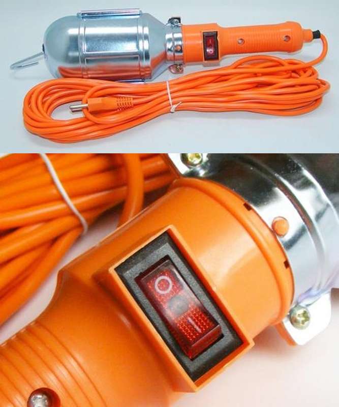 Portable Electric Hand Held Heavy Duty Lamp with Extension Cable plus LED Bulb. Collections Allowed.