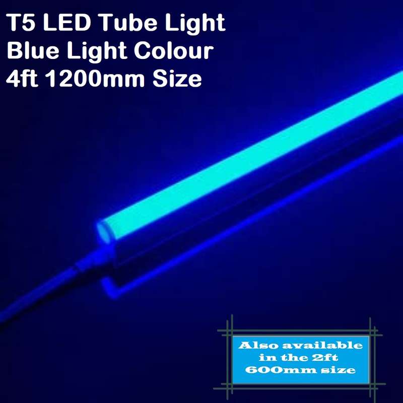 Blue LED Integrated T5 Tube Lights 1200mm 1.2m Complete With Brackets, Fittings. Collections Allowed