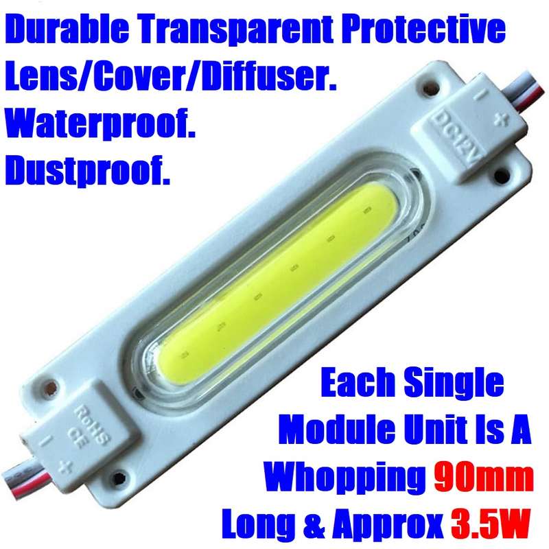 Giant Cool White COB LED Light Modules. Waterproof Injection Moulded with Lens. Collections Allowed.