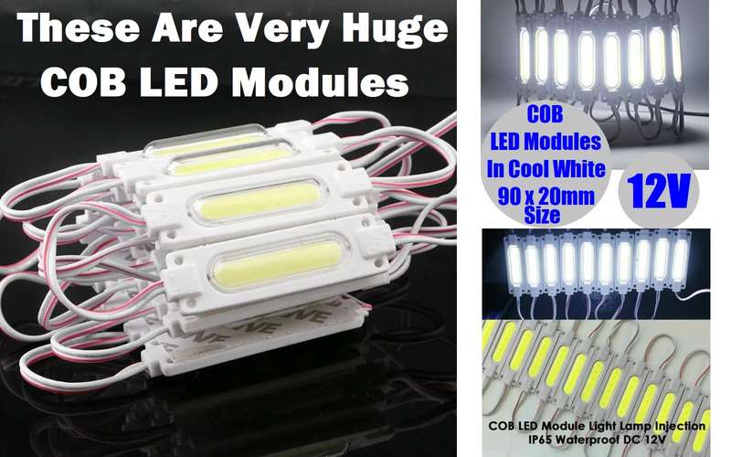 Giant Cool White COB LED Light Modules. Waterproof Injection Moulded with Lens. Collections Allowed.