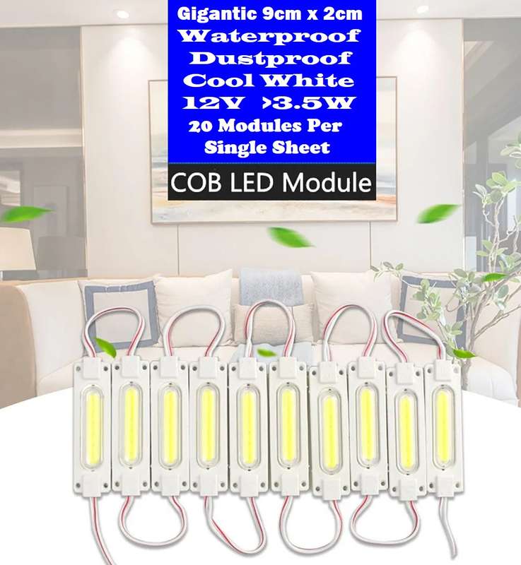 Giant Cool White COB LED Light Modules. Waterproof Injection Moulded with Lens. Collections Allowed.