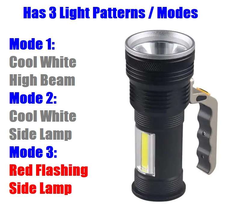 Multifunctional Rechargeable LED High Power Searchlight Emergency Torch. Collections Are Allowed.