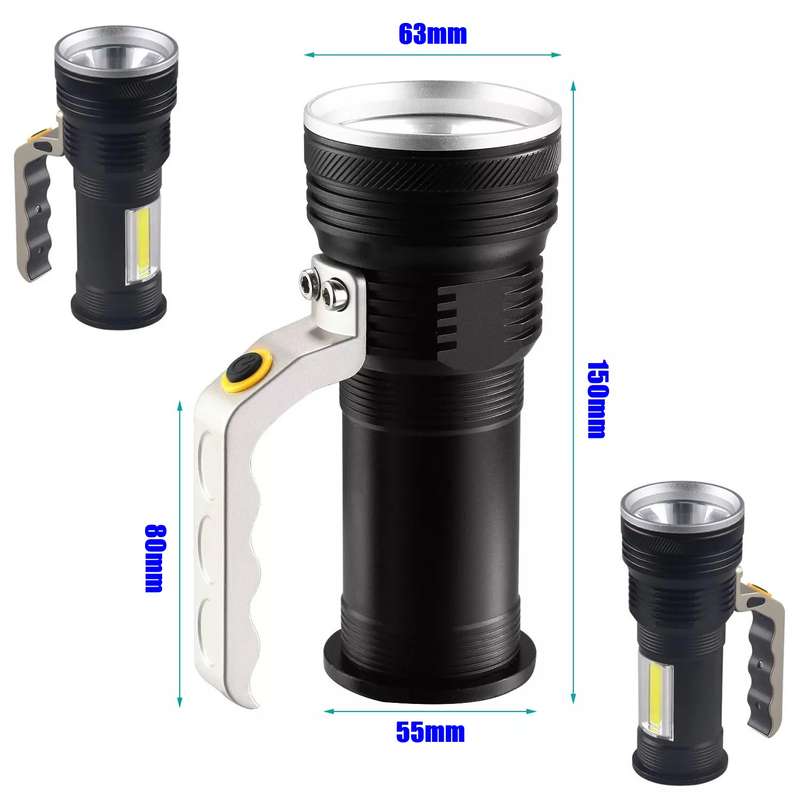 Multifunctional Rechargeable LED High Power Searchlight Emergency Torch. Collections Are Allowed.